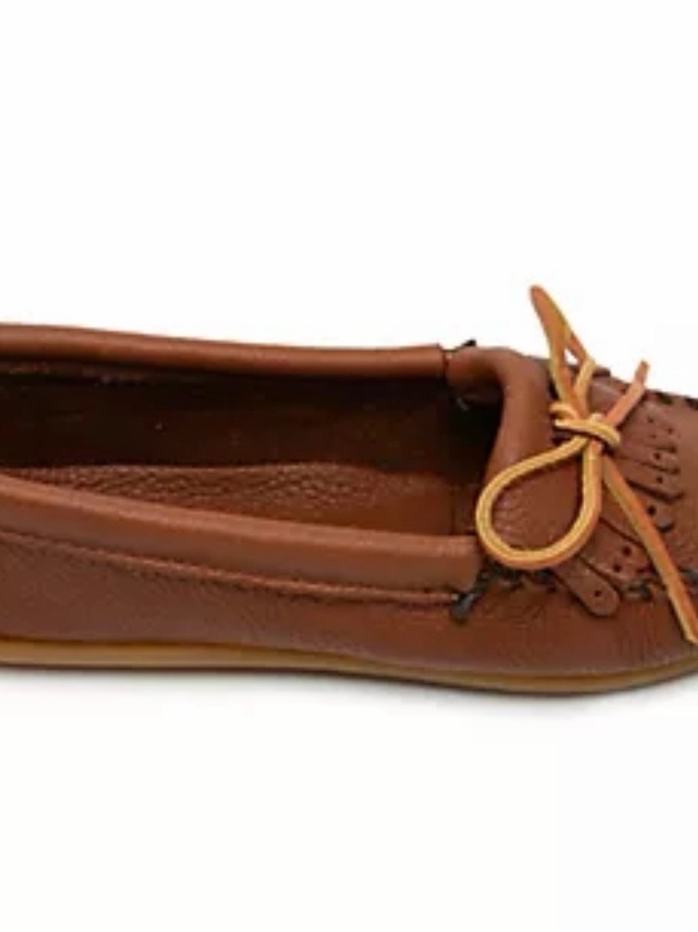 Minnetonka Women’s Deerskin Kilty Moccasins Driving Loafers. Worn Once. SZ 7. - Picture 2 of 7